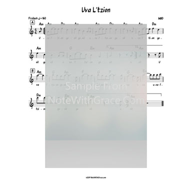 Uva L'tzion Lead Sheet (MBD)-Sheet music-NoteWithGrace.com