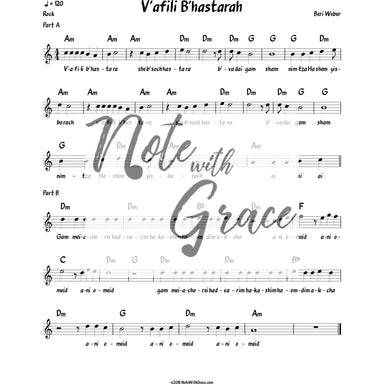 V'afili B'hastarah Lead Sheet (Beri Weber)-Sheet music-NoteWithGrace.com