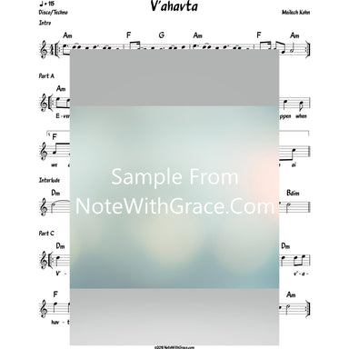 V'ahavta Lead Sheet (Meilech Kohn)-Sheet music-NoteWithGrace.com