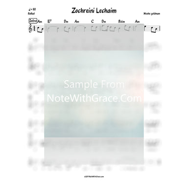 Zochreini Lechaim Lead Sheet (Moshe Goldman)-Sheet music-NoteWithGrace.com